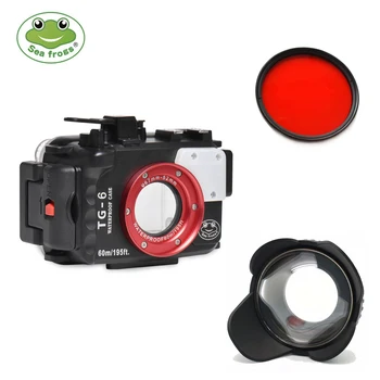 

Seafrogs TG-6 60m/195ft Waterproof Underwater Diving Camera Housing Case for Olympus TG-6 w Fisheye two color