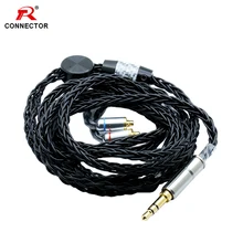1 шт 8 жильный кабель разъем, разъем MMCX до 3,5 мм разъем 3-полюсный стерео штекер, 1,2 м длина