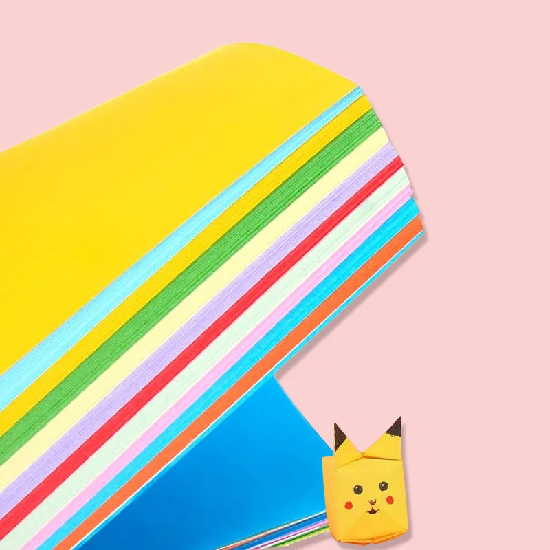 Square Origami Double Sides 100 Sheets Folding Paper DIY Handmade Decor Scrapbooking Paper Pure Wood Pulp Gift Packaging