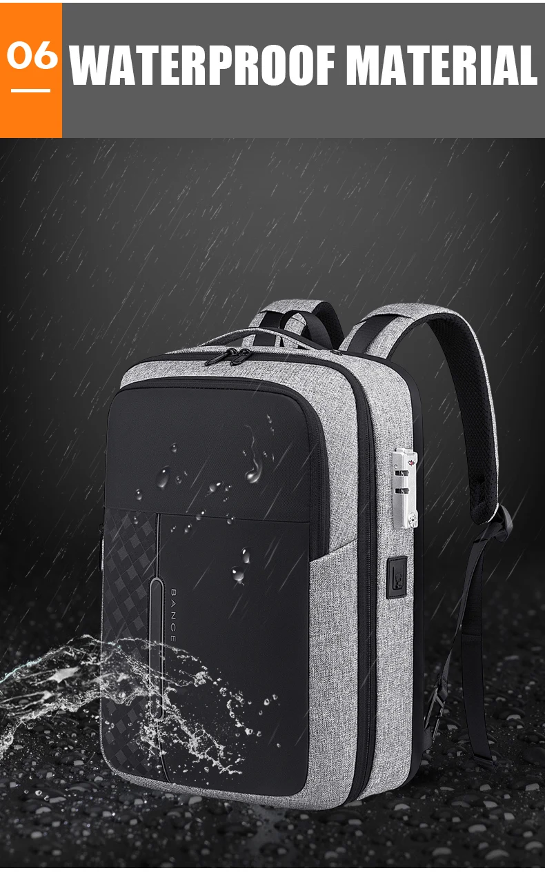 Bange Для мужчин Бизнес рюкзак многофункциональная зарядка через usb 15,6 дюймов Анти вор сумка для ноутбука большой Ёмкость Водонепроницаемый дорожные сумки