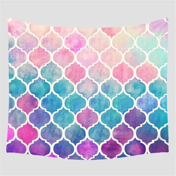 

Geometric Tapestry Black Gold Nordic Wall Hanging Modern Dormitory Room Decoration Polyester Cushion Blanket