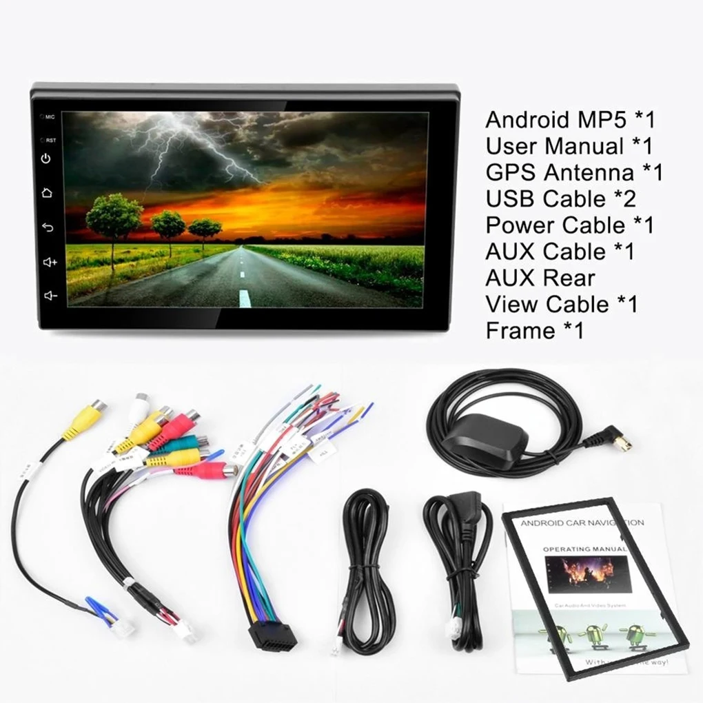 7 дюймов Сенсорный экран 2 Din Quad-Core автомобильный стерео MP5 плеер с gps-навигатором AM FM радио, Wi-Fi, BT4.0 телефонная связь головное устройство