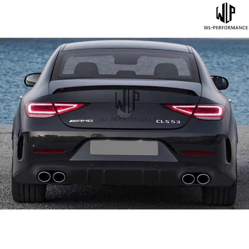 W257 CLS300 CLS53 AMG стиль кузова автомобиля комплект из нержавеющей стали выхлопной трубы PP задний бампер диффузор для Benz CLS300 CLS53