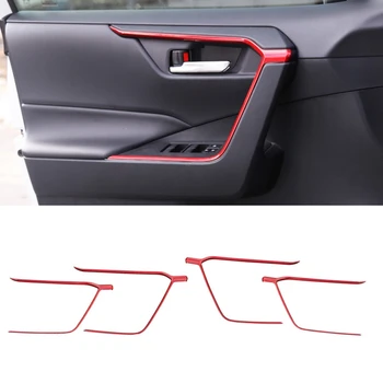 

for Toyota RAV4 XA50 2019 2020 ABS Plastic Red Interior Door Armrest Decorative Cover Trim 4Pcs Car Styling Accessories