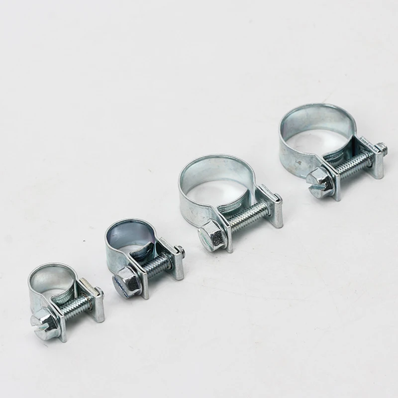 Car Fuel Hose Clips Hoses Clamps Set Mini Carbon Steel Air Hose Clamp Diesel Petrol Pipe Clips Auto Parts 10PCS/Set hose clamps spring clip clamps spring clamps
