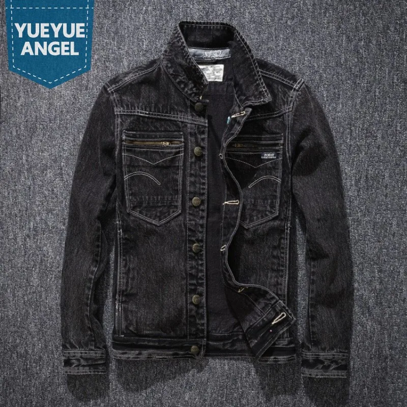mens punk denim jacket