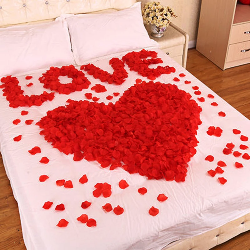 Artificial rose petals 100 pieces of silk gold/silver rose petals wedding room layout simulation petals wedding supplies accessories