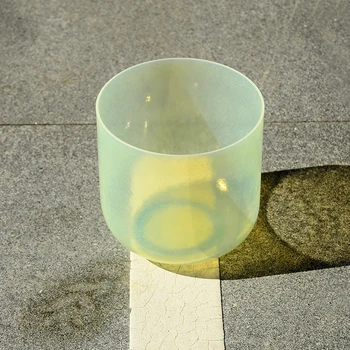 

TOPFUND B Crown Chakra Alchemy Gem Olivine Fusion Clear Quartz Crystal Singing Bowl 7"