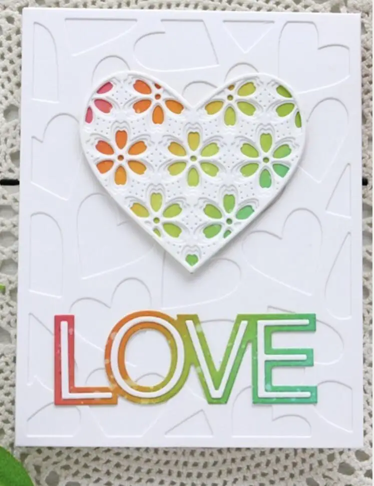 3 шт LOVE flower режущие штампы для DIY скрапбукинга/фотоальбома декоративное тиснение