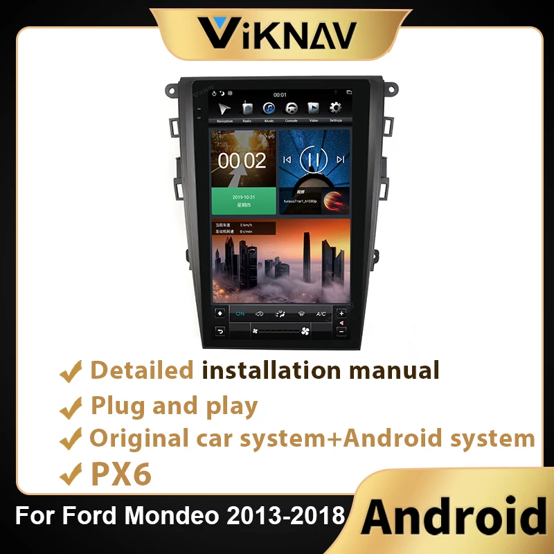 

2 Din Android Car Radio Stereo Receiver Audio Video Multimedia Player For Ford Mondeo 2013-2018 auto GPS Navigation Head Unit