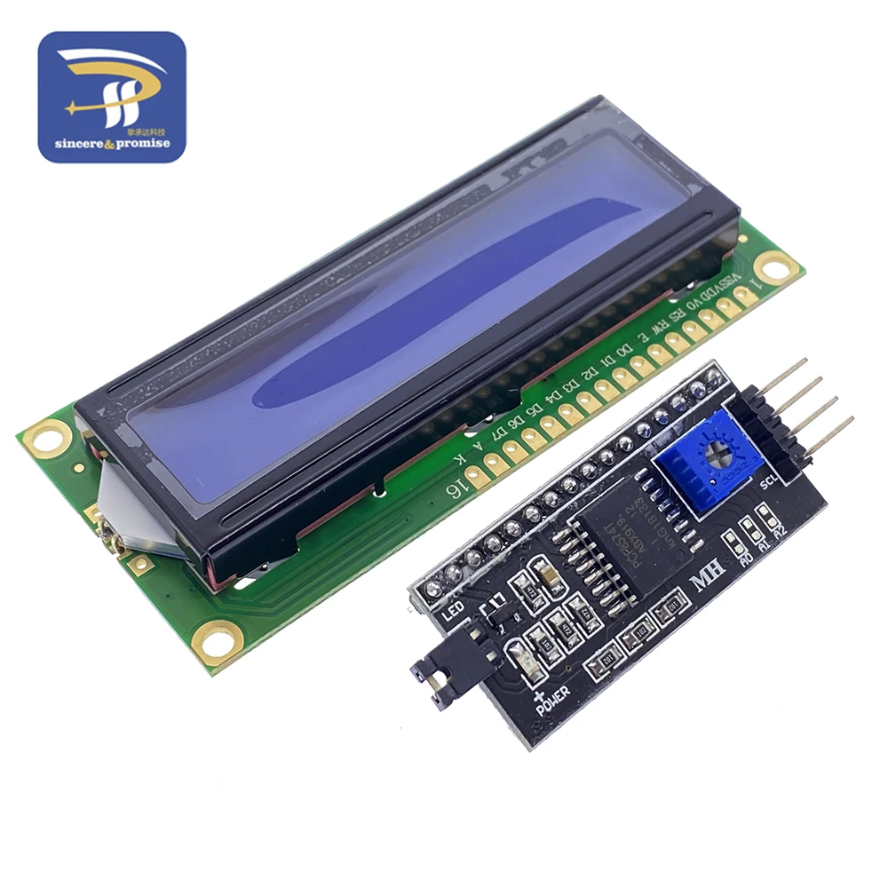 LCD1602 PCF8574T PCF8574 IIC/I2C / Interface 16x2 Character LCD Display Module 1602 5V Blue/ Yellow Green Screen For Arduino DIY lcd display module display module