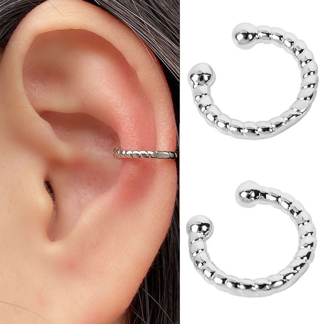 Earrings Without Ear Hole Star Wrap Clip On Earrings Earcuff for Women Chain Hollow Ear Cuff  Fake Earring Piercing