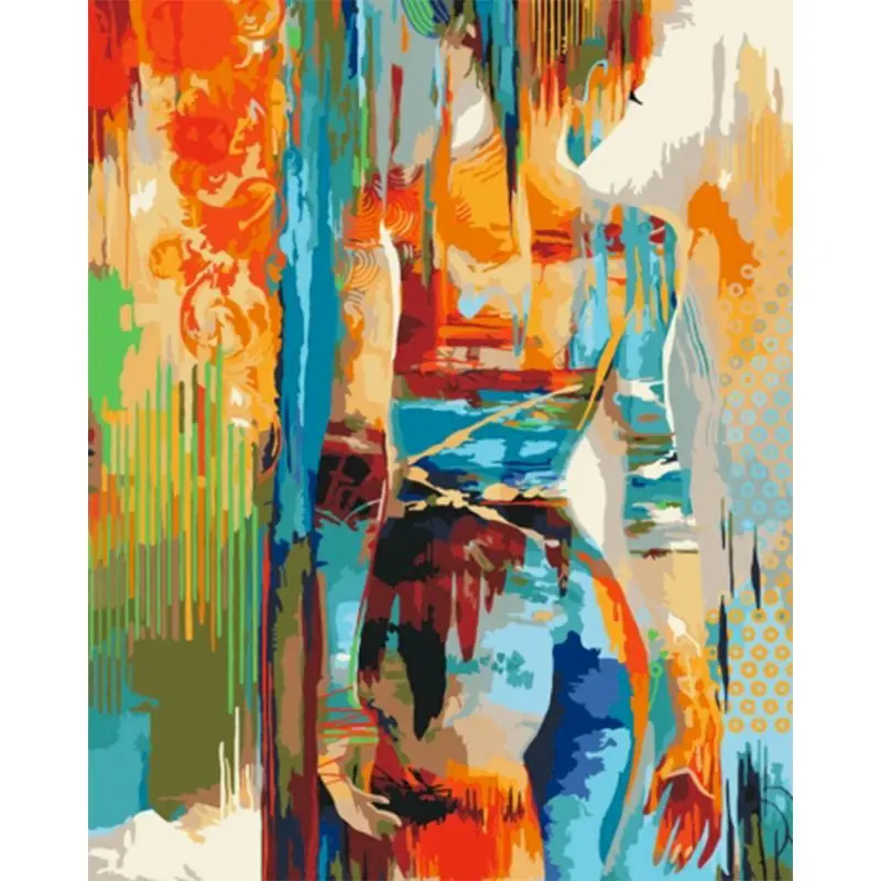 GATYZTORY Figure Oil Picture By Numbers Kits Diy Gift Colorful Abstract