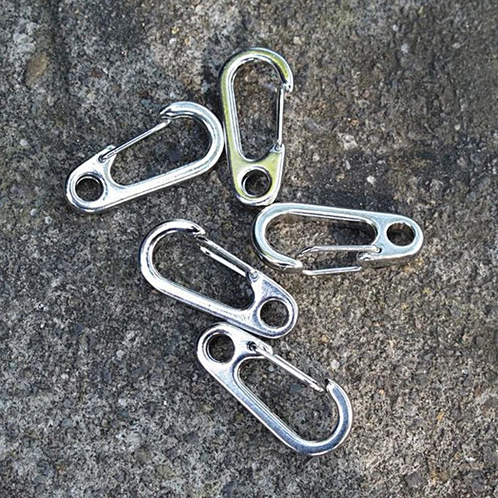 10 шт. карабин из нержавеющей стали карабин для пеших прогулок d-образное кольцо крюк Серебро