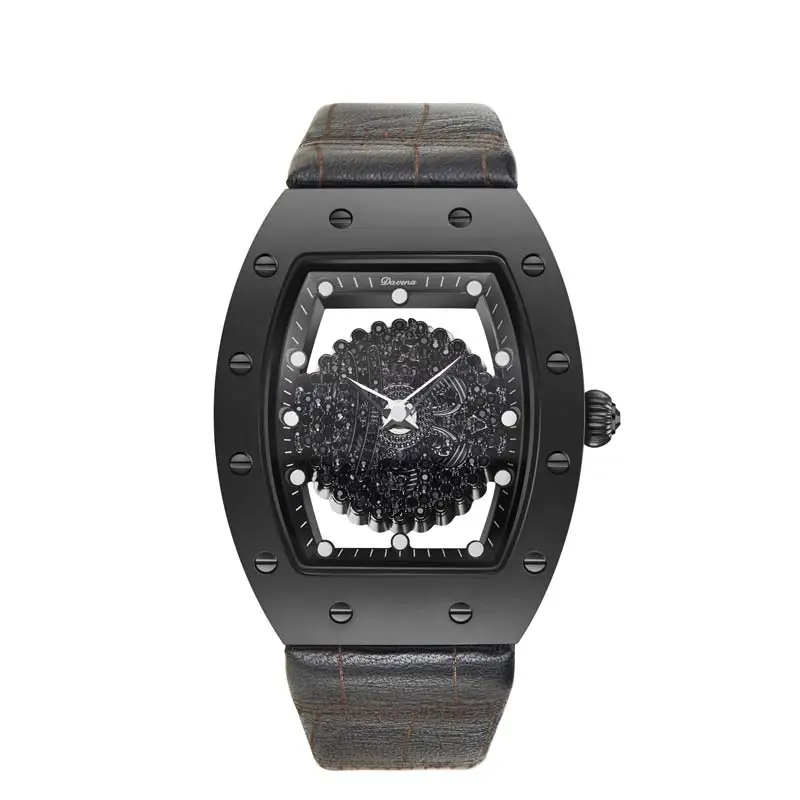 

2020 new devena Barrel type couple watches men woman quartz watch male hollow waterproof watch leather strap Top brand table hot