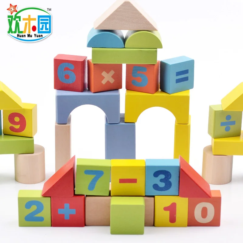 

Wooden with Numbers Computing Building Blocks Wooden Shape Learning Building Blocks 38 Grain Color Gift Bag Building Blocks