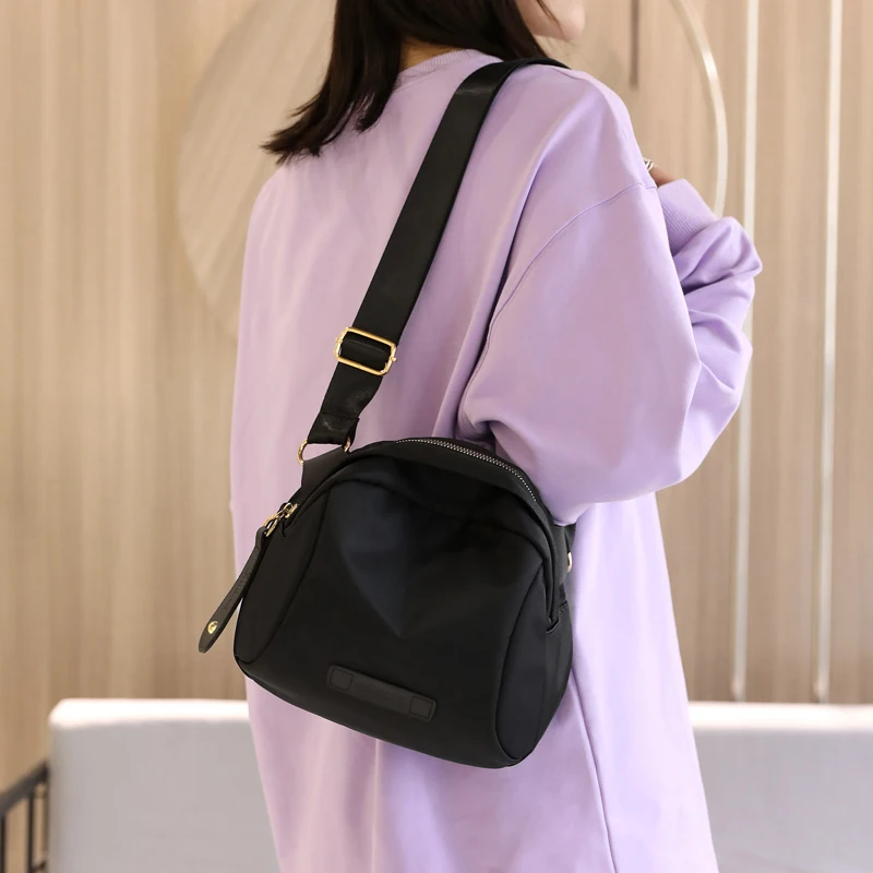 Shell Small Shoulder Bag for Women New Nylon Wide Strap Crossbody Bag Quality Soft Waterproof Cross Body Purses