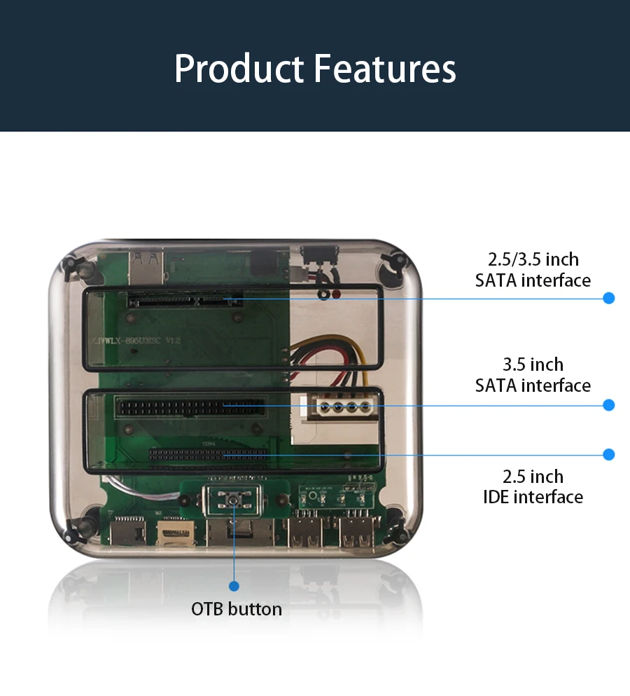 2,5 дюймов 3,5 Sata/Ide/Sata Корпус для внешнего жесткого диска 2-док-станции Dual Bay док-станция для жесткого диска 3,0 E-карта Sata концентратор для карт памяти чехол для usb-носителей корпус для жесткого диска