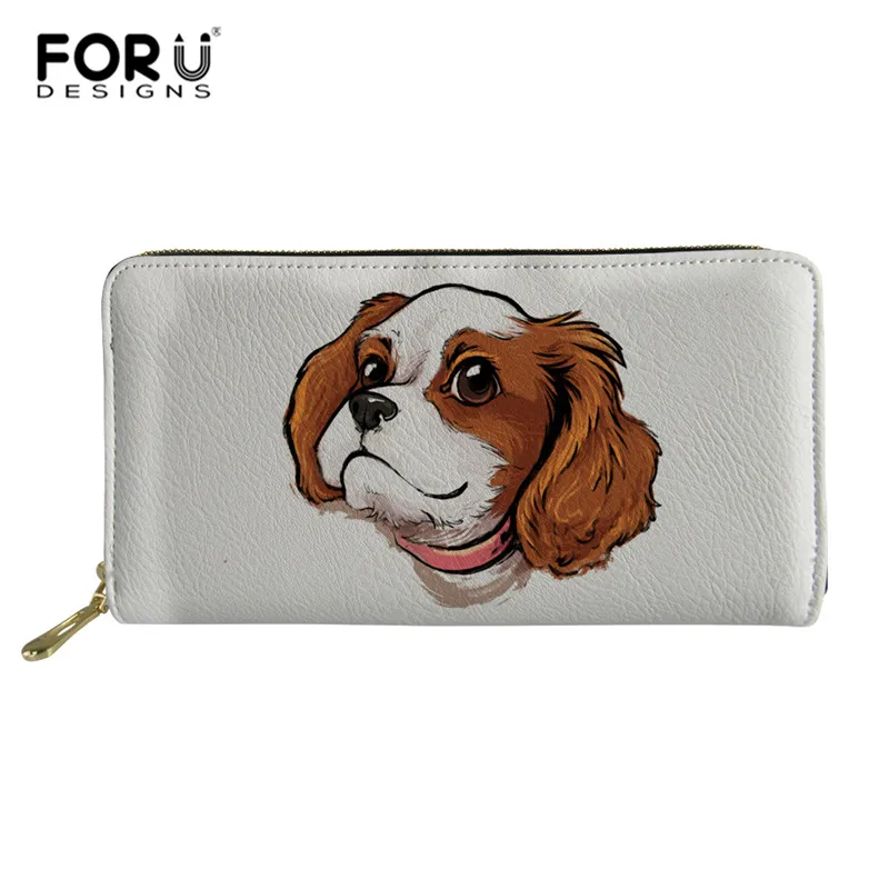 FORUDESIGNS/женские клатчи, кошельки для монет, карманный кошелек, держатель для карт, кавалер, король, Шарль, спаниель, собака, Женский Длинный кошелек - Цвет: L5463Z21
