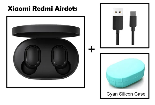 Xiaomi Redmi Airdots TWS Bluetooth 5,0 наушники 12Hous длительный срок службы батареи Смарт сенсорное управление клавишами 4,1g перезаряжаемые наушники - Цвет: green case cable