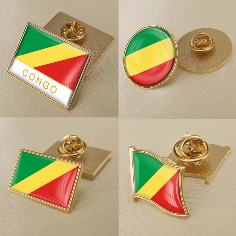 Coat Of Arms Of Congo Republic Flag National Emblem Brooch badges lapel 