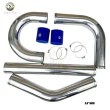 Tubo Intercooler 3 "pulgadas/76mm/recto/90 grados/45 grados/180 grados/espesor 2mm/tubo de aluminio DIY/tubo de entrada de aire(China)