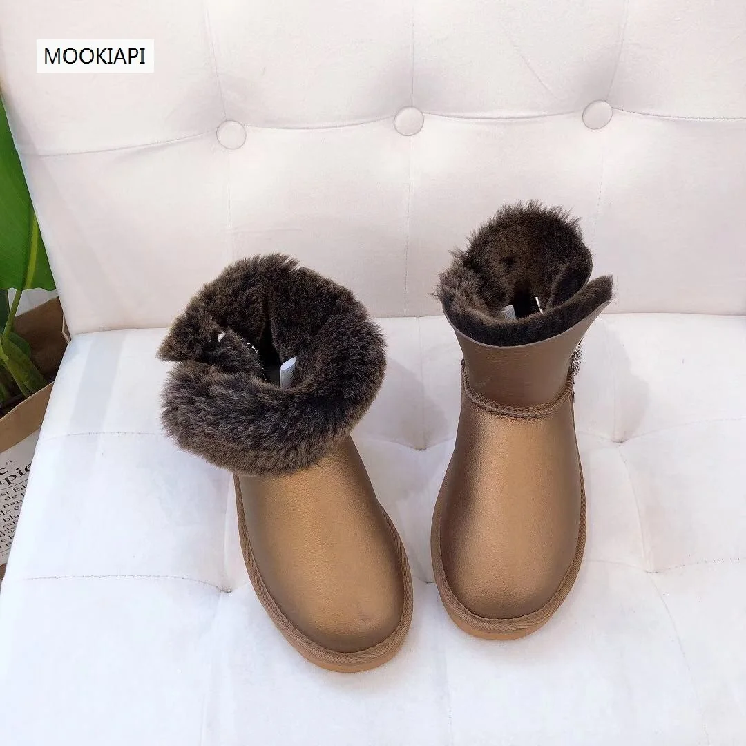 Г. Женские ботинки наивысшего качества в австралийском стиле настоящая овчина натуральная шерсть самые модные зимние ботинки 5 цветов