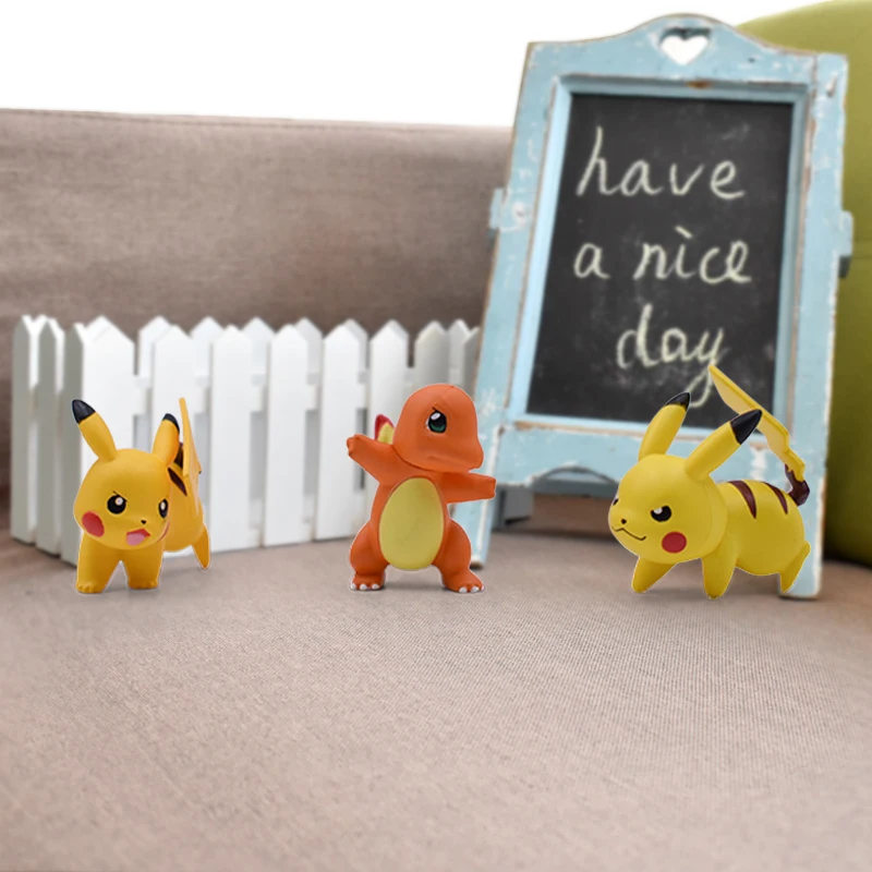 10-15 см Пикачу лапрас Jigglypuff драконовый снорлакс Psyduck Eevee Charman Действие ПВХ Рождество день рождения праздник подарок