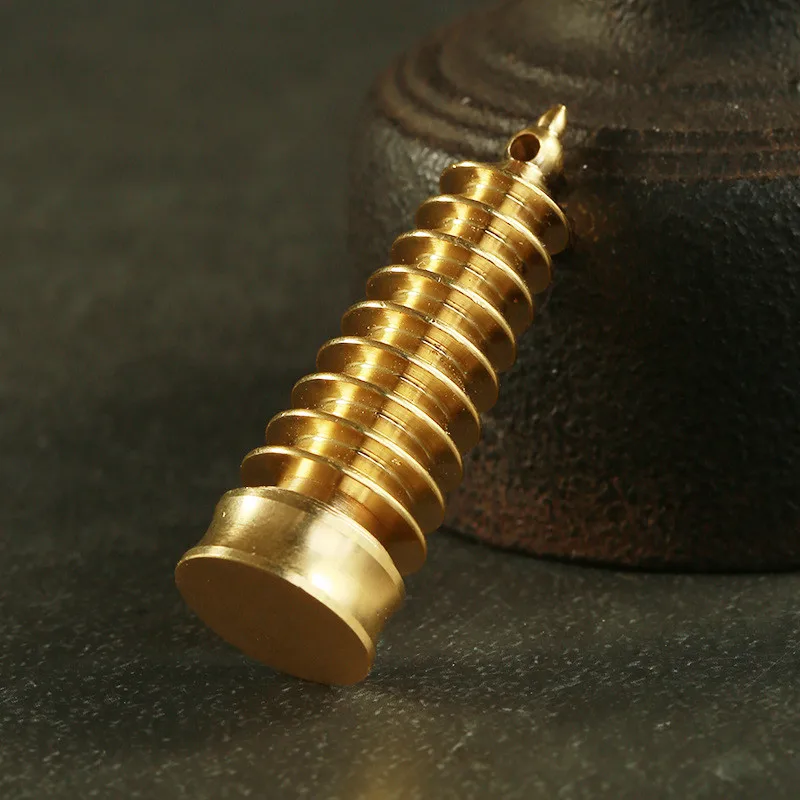 brass tower pendant keychain (1)