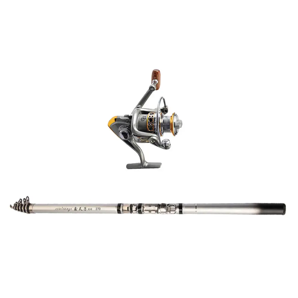 Rock Fishing Rod Portable Folding Travel Backpack Spinning Pole Reel Set | Спорт и развлечения