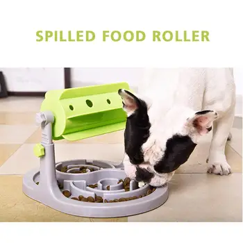 

Plastic Pet Slow Feeder Slow Food Bowl Creative Novelty Puzzle Game Plate Interactive Dog & Cat Toy Refillable Drum Type