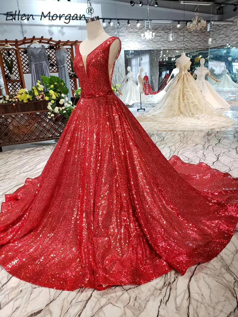 Блестками красное платье для выпускного вечера бальное платье длинные Vestdos de gala простой 2019 с низким вырезом на спине, с пайетками на