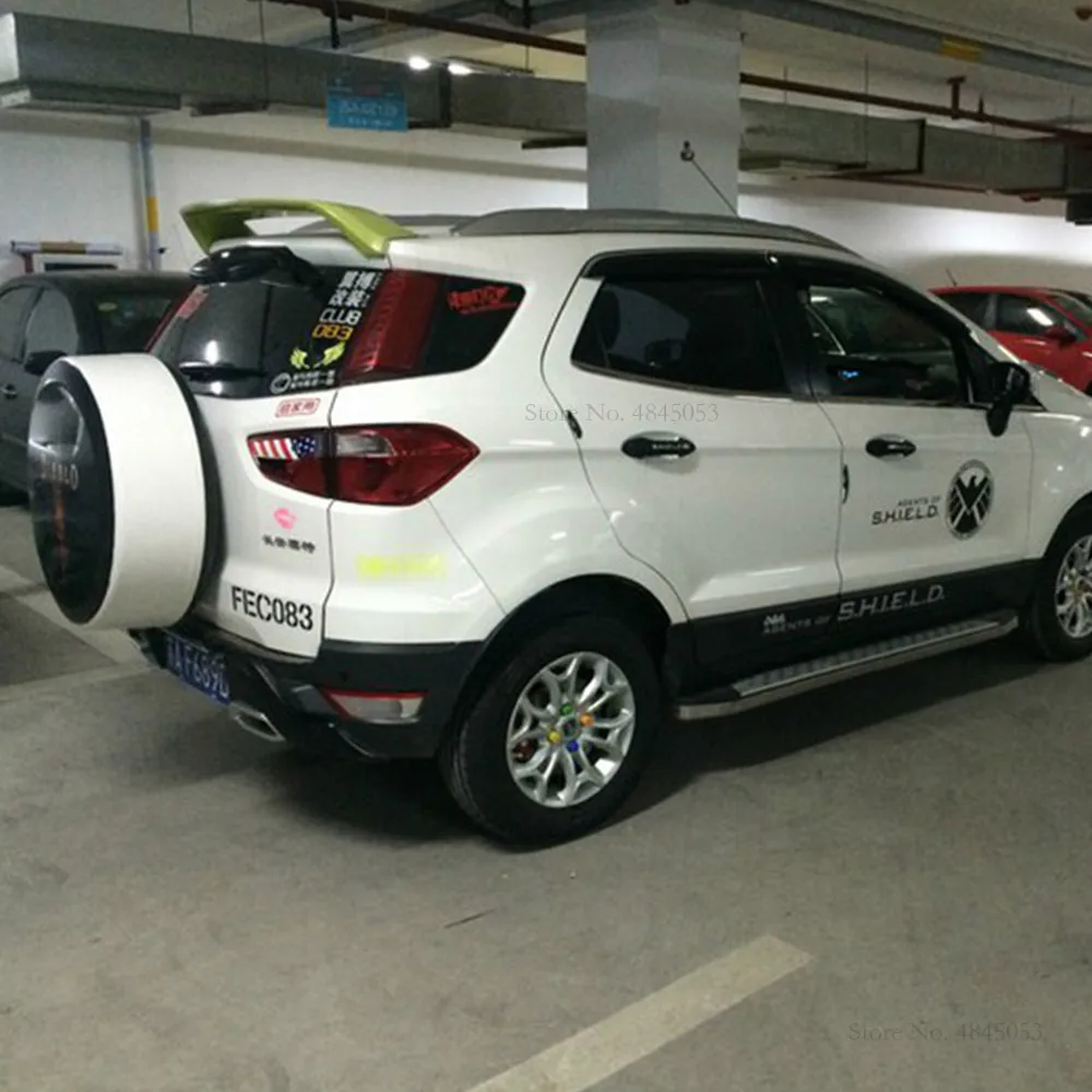Для Ford Ecosport 2013 до черный Спойлер ABS пластиковый Неокрашенный цвет задний Багажник крыло багажника задний спойлер на крышу автомобильные аксессуары