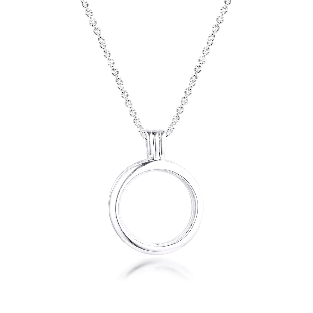 Medium Floating Locket Silver Pendant and Necklace (4)
