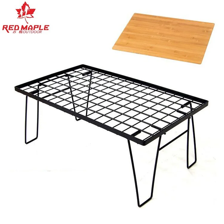 

Outdoor Camping Mini Folding Table Barbecue Grid Tableware Draining Shelf Incubator Rack Iron Wire Table Furnace End Shelf