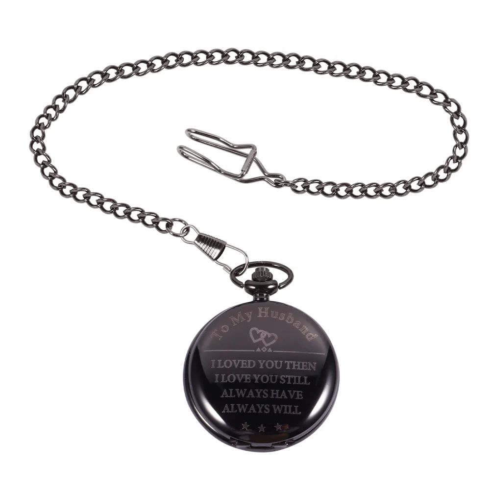 Reloj de bolsillo con concha de almeja, elegante reloj de bolsillo con cadena mecánico