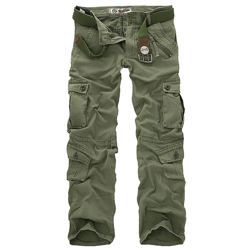 2020 Military Style Men's Cargo Pants New Casual Multi Pockets Tactical Autumn Cotton Army Trousers Men 8 | Мужская одежда