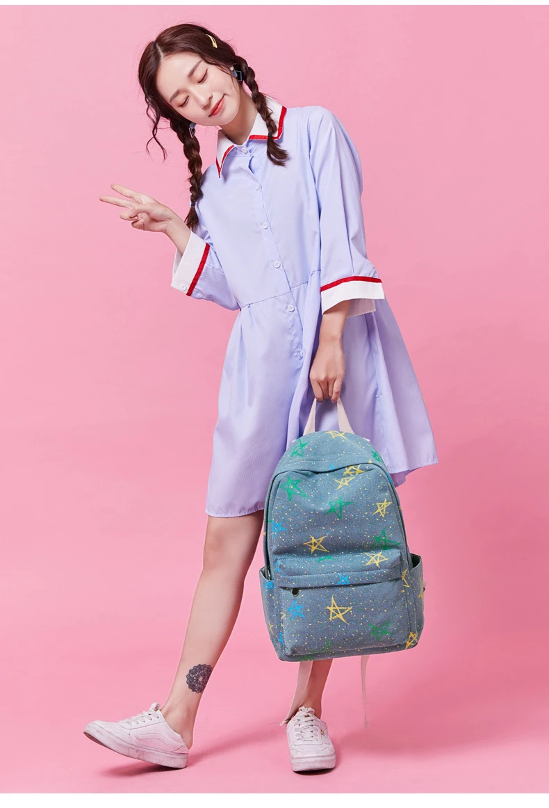 Комплект из двух предметов; рюкзак для девочек-подростков; школьная сумка; Студенческая сумка для книг; модные рюкзаки; принт со звездой; рюкзак для путешествий; Mochila