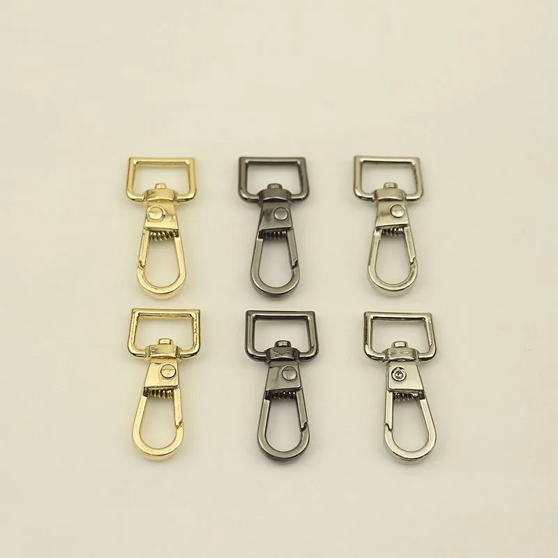 30Pcs 10mm Square Ring End Hanger Buckles Lobster Clasp Swivel Trigger Clips Snap Hook for Bags Strap Leather Craft DIY Material
