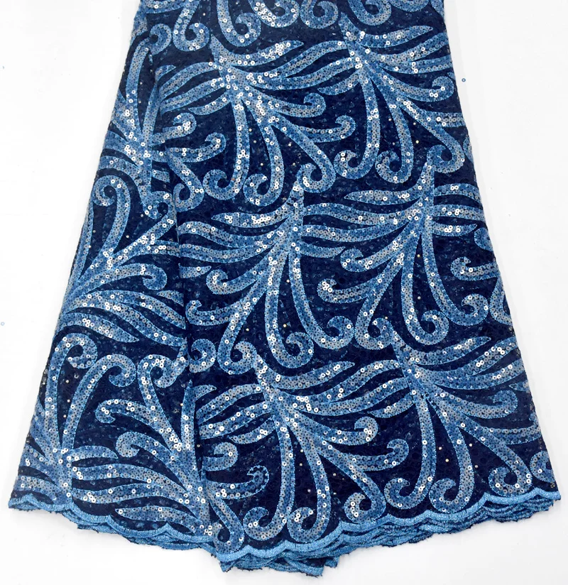 Blue lace Вечерние свадебные платья Кружева Последняя зеленая Тюлевая кружевная ткань с блестками нигерийские вечерние платья кружевная ткань - Цвет: Blue lace