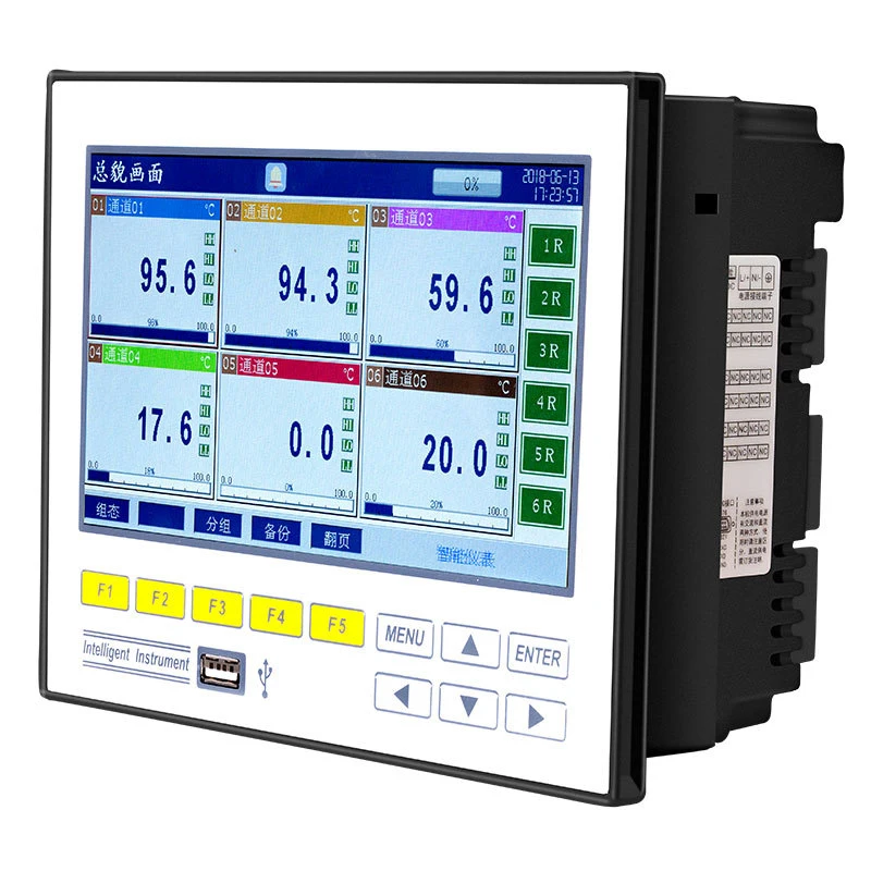 

R7100 Color Screen Paperless Recorder Touch Temperature Humidity Pressure Wind Speed Current Multi-channel Paperless Recorder