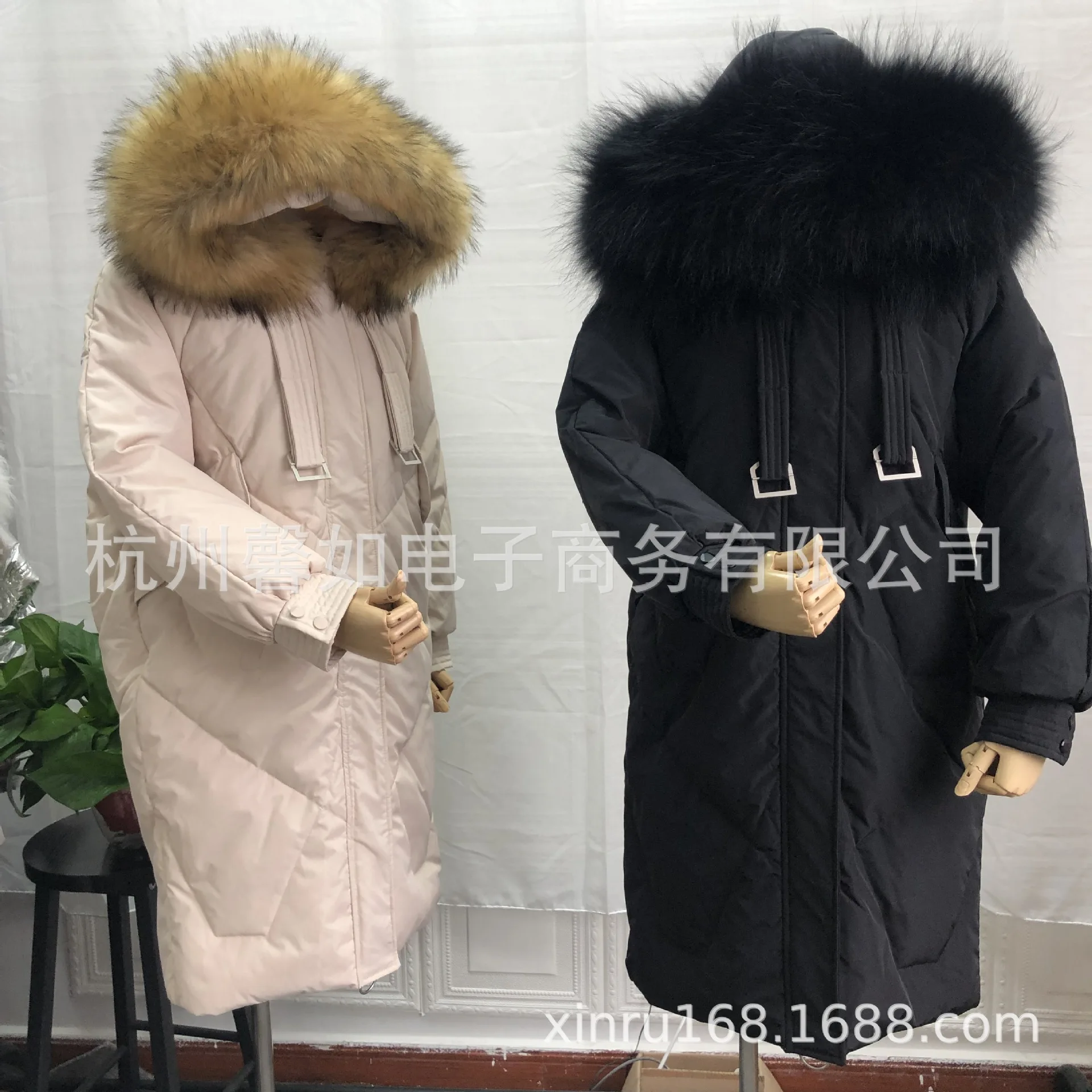 Зимний стиль Южная Корея Dongdaemun ультра большой меховой воротник женский полумесяц-длина пуховик женский