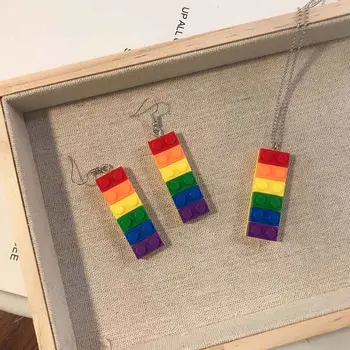 

Lgbt Pride Rainbow Drop Earrings Gay And Lesbian Gift Rainbow Jewelry Rainbow Building Block Hip Hop