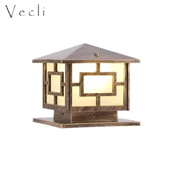 

Popular europe square pillar lamp outdoor retro waterproof column light garden balcony villa community corridor chapitar lamps