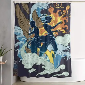 

The Last Airbender Anime Shower Curtains Decor Durable Waterproof Fabric Japanese Manga Bathroom Curtain Bath Curtain