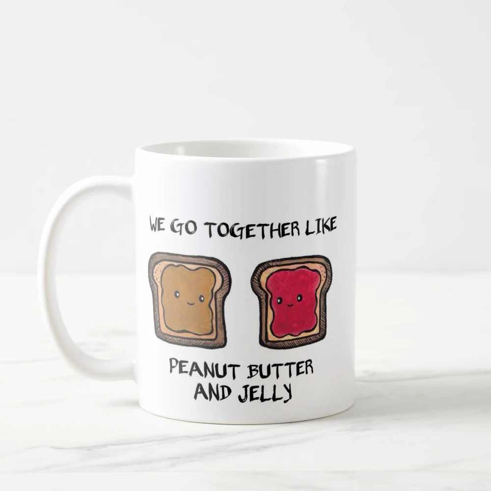 We Go Together Like Peanut Butter And Jelly Mug Couples Funny Valentine Lovers romantic | Дом и сад