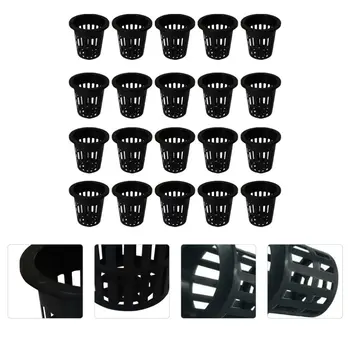 

100pcs Plastic Net Cup Plant Cups Nursery Cup Soilless Culture Cup for Garden