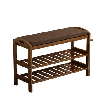 

Nordic Shoe Bench Shoe Cabinet Solid Wood Bamboo Modern Simple Multifunctional European Shoe Bench