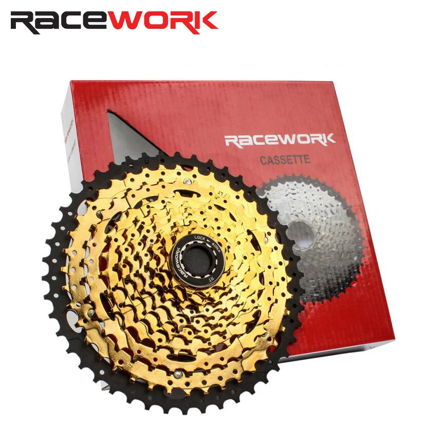 RACEＷORK 10 Speed Cassette 11-42T 11-46T 11-50T gold MTB Mountain Bike Bicycle Flywheel For BMX Shimano m6000 Cassette 10 Speed