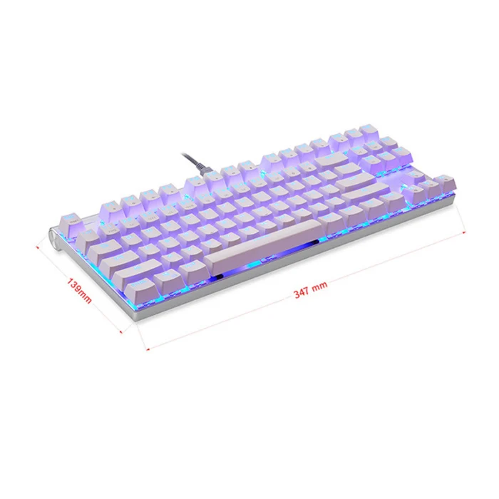 Горячая 87 клавиш механическая клавиатура Многоцветный RGB подсветка USB Проводная игровая клавиатура